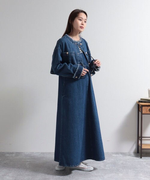 fredy emue（フレディエミュ）の「2WAYノーカラーデニムブルゾン