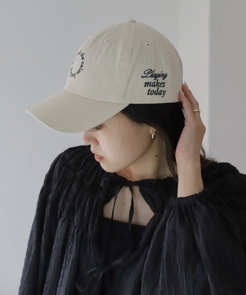 CIAOPANIC TYPY（チャオパニックティピー）の「サークル刺繍ロゴキャップ（キャップ・レディース・ネイビー/バーガンディー/グリーン/オフホワイト・ONE SIZE）」の6枚目の写真