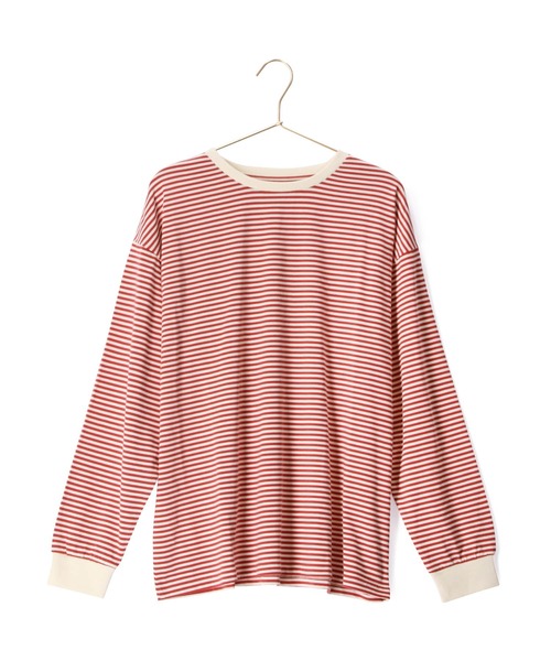 ROPE' PICNIC（ロペピクニック）の「BIGボーダーカットトップス/リンクコーデ（Tシャツ/カットソー・レディース・レッド系その他/ブラック系その他・38）」の4枚目の写真