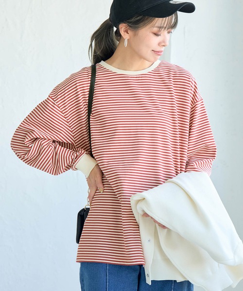 ROPE' PICNIC（ロペピクニック）の「BIGボーダーカットトップス/リンクコーデ（Tシャツ/カットソー・レディース・レッド系その他/ブラック系その他・38）」の17枚目の写真