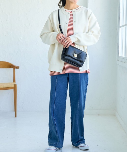 ROPE' PICNIC（ロペピクニック）の「BIGボーダーカットトップス/リンクコーデ（Tシャツ/カットソー・レディース・レッド系その他/ブラック系その他・38）」の20枚目の写真