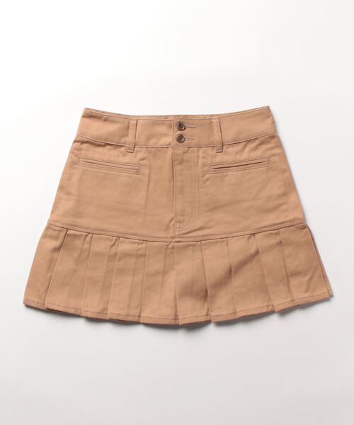 X-girl(エックスガール)の「【X-girl /エックスガール】PLEATED MINI SKIRT(スカート・レディース・ブラック/ベージュ/インディゴブルー・M/S)」の3枚目の写真