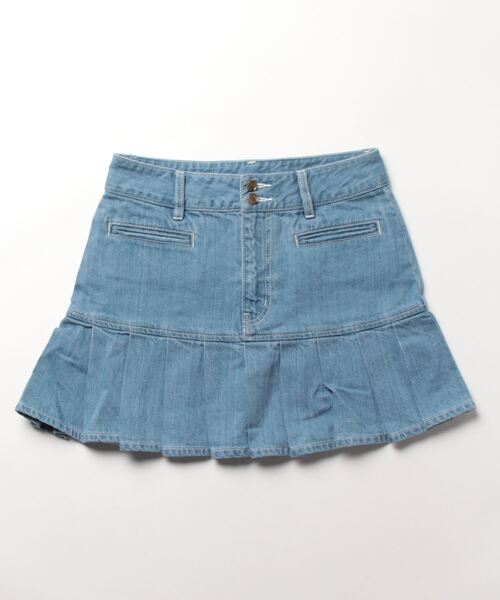 X-girl(エックスガール)の「【X-girl /エックスガール】PLEATED MINI SKIRT(スカート・レディース・ブラック/ベージュ/インディゴブルー・M/S)」の1枚目の写真