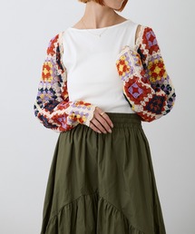 Loco Ocean（ロコオーシャン）の「すかし編みパッチワークカーディガン（カーディガン/ボレロ）」