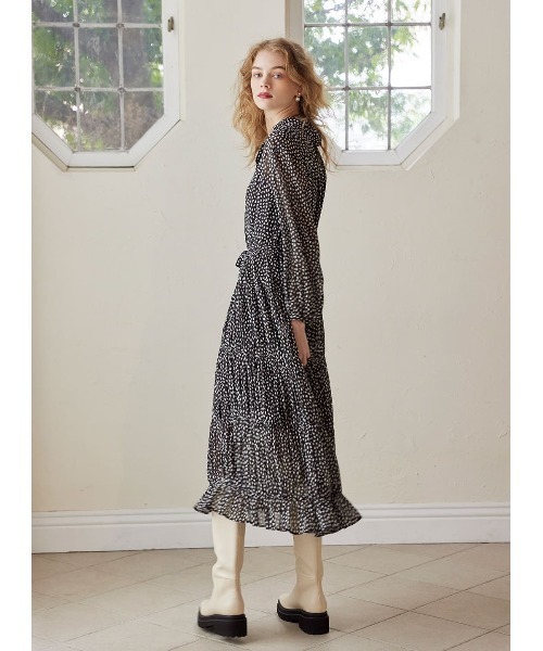 COEL（コエル）の「ハート柄プリーツワンピース（ワンピース）」 - WEAR
