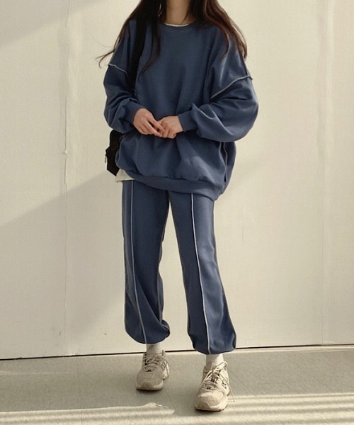 gossip！ロサンゼルス（ゴシップロサンゼルス）の「メローロック トレーナーセットアップ（スウェット・レディース・ベージュ/グレー/ブラック/ネイビー・FREE）」の4枚目の写真