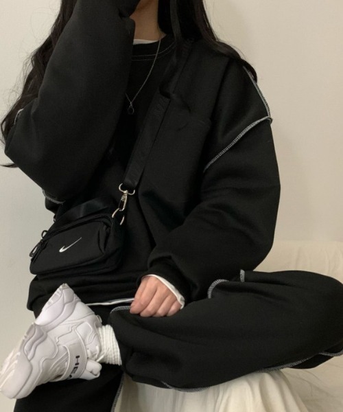 gossip！ロサンゼルス（ゴシップロサンゼルス）の「メローロック トレーナーセットアップ（スウェット・レディース・ベージュ/グレー/ブラック/ネイビー・FREE）」の6枚目の写真