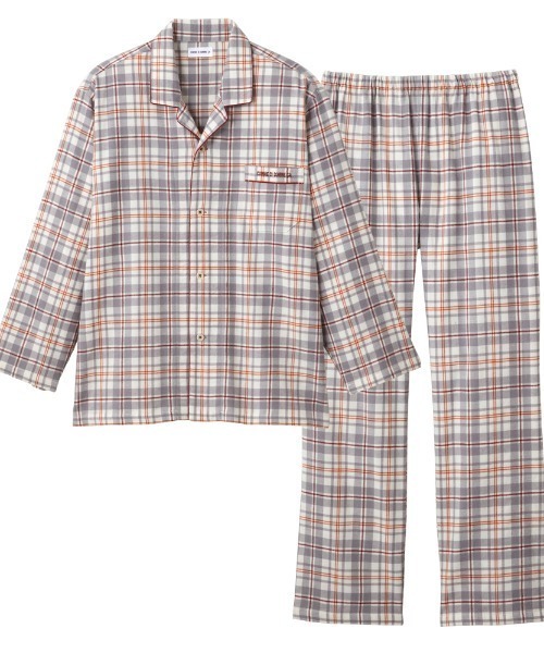 COMME CI COMME CA（コムシコムサ）の「COMME CI COMME CA/コムシコムサ　ルームウェア　長袖長パンツ　綿100%　ビエラ（ルームウェア/パジャマ・メンズ・グレー/ネイビー・MEDIUM/X-LARGE/LARGE）」の3枚目の写真