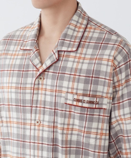 COMME CI COMME CA（コムシコムサ）の「COMME CI COMME CA/コムシコムサ　ルームウェア　長袖長パンツ　綿100%　ビエラ（ルームウェア/パジャマ・メンズ・グレー/ネイビー・MEDIUM/X-LARGE/LARGE）」の7枚目の写真