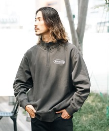 BILLABONG メンズ 【BAD DOG】 RE-ISSUE HALF ZIP 【2023年秋冬モデル】/ビラボン裏起毛ヘビーウェイトワンポイントブランドロゴハーフZIPスウェットトップス