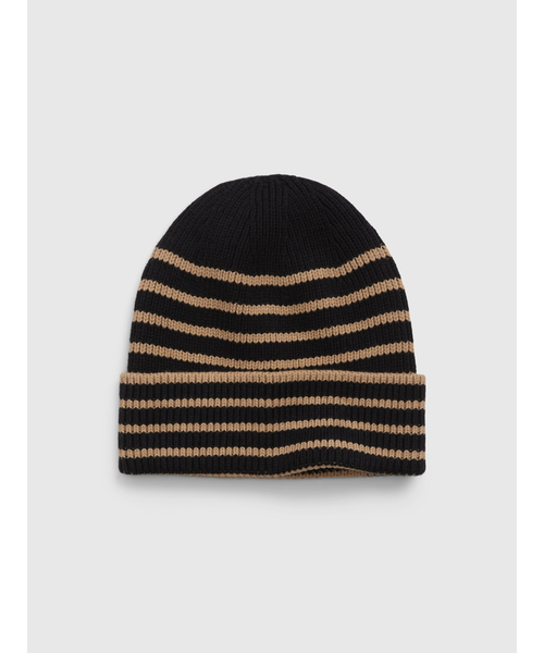 GAP（ギャップ）の「ストライプビーニー ニットキャップ（ニットキャップ/ビーニー・メンズ・ブラック/ホワイト・ONE SIZE）」の2枚目の写真