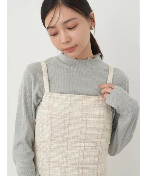 earth music&ecology(アースミュージックアンドエコロジー)の「ツイードワンピース(check)(ワンピース・レディース・アイボリー・S/M)」の5枚目の写真