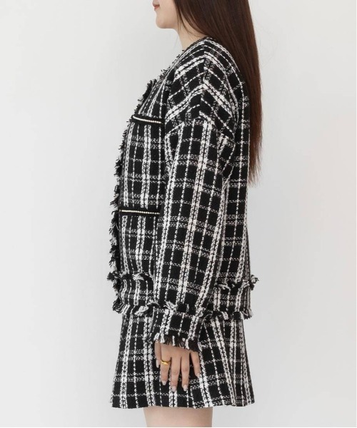 RANDA（ランダ）の「ツイードパールディティールジャケット（ノーカラージャケット・レディース・ブラック/ベージュ・1/0）」の19枚目の写真