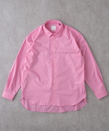 &リラックスバックプリーツシャツ<ホットピンク>