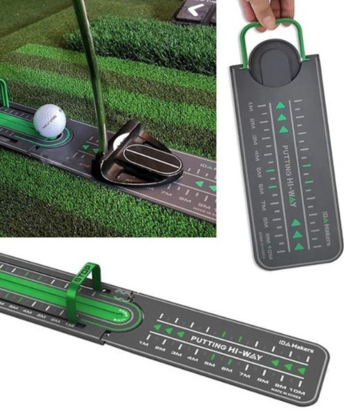 COMON GOLF（コモンゴルフ）の「正確なインパクトが身につく ゴルフパタースイング パッティングトレーナー（ゴルフグッズ・メンズ・グレー・FREE）」の6枚目の写真