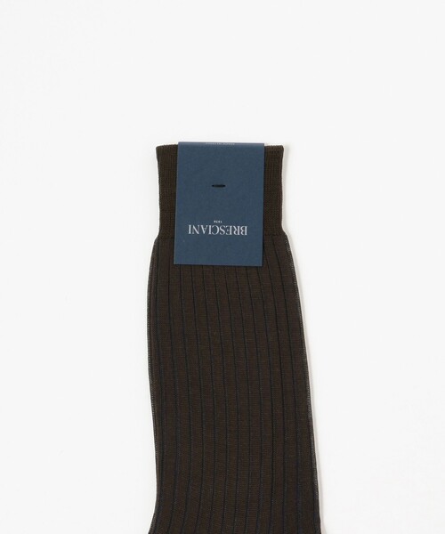 Bresciani（ブレシアニ）の「BRESCIANI / コットン 2トーン リブソックス（ソックス/靴下・メンズ・ブラック/ダークブラウン・ONE SIZE）」の3枚目の写真