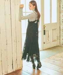 mysty woman | フェザーライクジャガードキャミワンピ　990594(ワンピース)