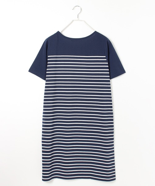 Disney（ディズニー）の「【DISNEY/ディズニー】Mickey Mouseワンポイント刺繍切替ボーダーTワンピース（ワンピース・レディース・ネイビー/ベージュ/オフホワイト・L/M）」の18枚目の写真