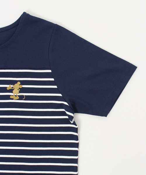 Disney（ディズニー）の「【DISNEY/ディズニー】Mickey Mouseワンポイント刺繍切替ボーダーTワンピース（ワンピース・レディース・ネイビー/ベージュ/オフホワイト・L/M）」の22枚目の写真