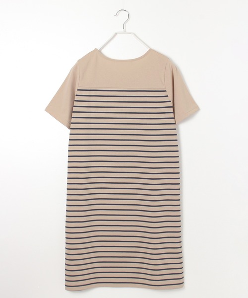 Disney（ディズニー）の「【DISNEY/ディズニー】Mickey Mouseワンポイント刺繍切替ボーダーTワンピース（ワンピース・レディース・ネイビー/ベージュ/オフホワイト・L/M）」の15枚目の写真