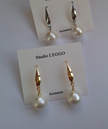 Studio LEGGO/大ぶりコットンパールサージカルステンレスピアス