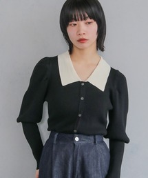【cheriella】ポロリブニットカーデ POLO RIB KNIT CARDIGAN