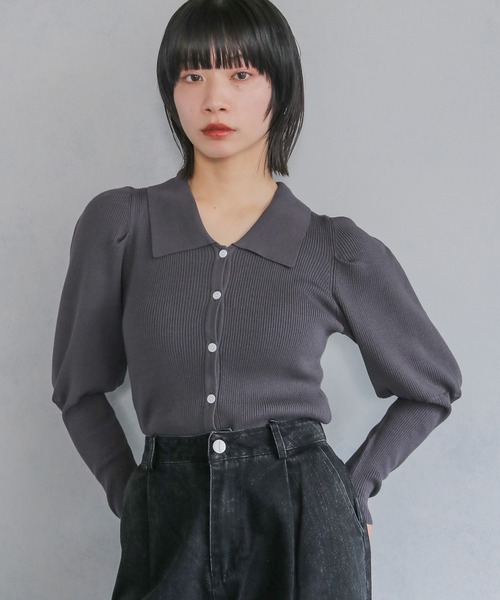 cheriella(シェリエラ)の「【cheriella】ポロリブニットカーデ POLO RIB KNIT CARDIGAN(ニット/セーター・レディース・アイボリー/ブラック/ライトブルー/チャコール・M)」の20枚目の写真