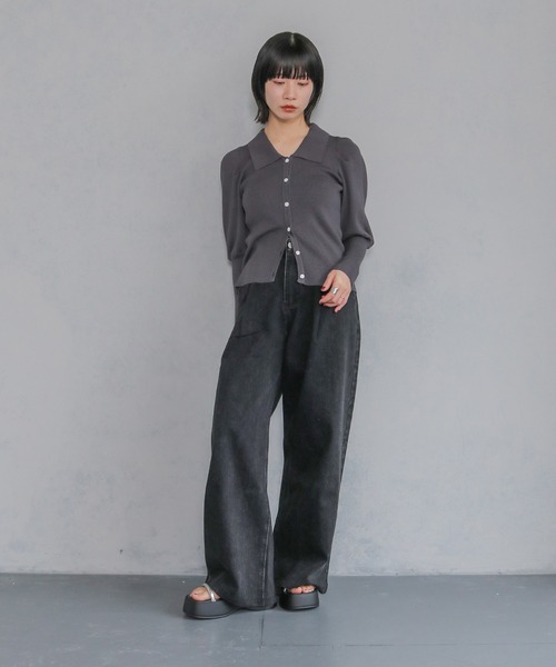 cheriella(シェリエラ)の「【cheriella】ポロリブニットカーデ POLO RIB KNIT CARDIGAN(ニット/セーター・レディース・アイボリー/ブラック/ライトブルー/チャコール・M)」の15枚目の写真