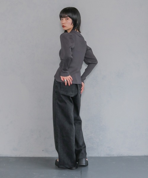 cheriella(シェリエラ)の「【cheriella】ポロリブニットカーデ POLO RIB KNIT CARDIGAN(ニット/セーター・レディース・アイボリー/ブラック/ライトブルー/チャコール・M)」の17枚目の写真