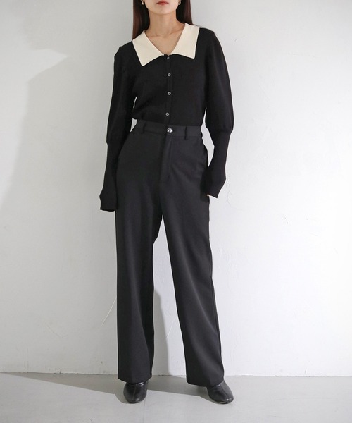 cheriella(シェリエラ)の「【cheriella】ポロリブニットカーデ POLO RIB KNIT CARDIGAN(ニット/セーター・レディース・アイボリー/ブラック/ライトブルー/チャコール・M)」の6枚目の写真