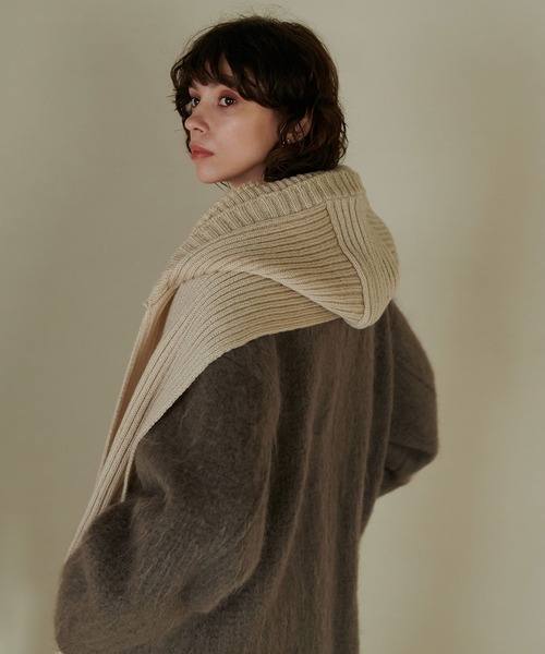 TITE IN THE STORE（ティテ　インザ　ストア）の「マフラーニットバラクラバ（マフラー・レディース・ホワイト/ブラック・FREE）」の4枚目の写真