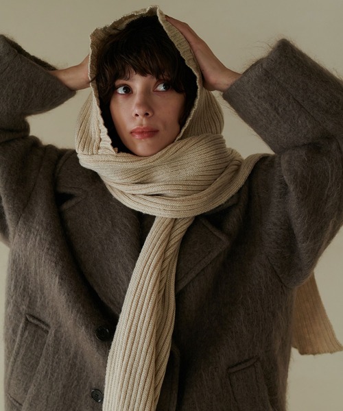 TITE IN THE STORE（ティテ　インザ　ストア）の「マフラーニットバラクラバ（マフラー・レディース・ホワイト/ブラック・FREE）」の6枚目の写真