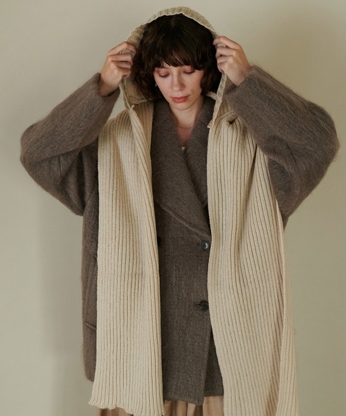 TITE IN THE STORE（ティテ　インザ　ストア）の「マフラーニットバラクラバ（マフラー・レディース・ホワイト/ブラック・FREE）」の7枚目の写真