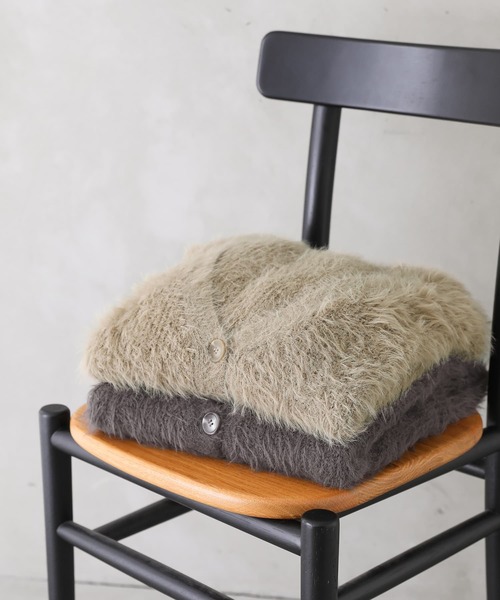 n'OrLABEL（ノアールレーベル）の「『シャギーニットロングカーディガン』（カーディガン/ボレロ・レディース・ベージュ/チャコール・FREE）」の11枚目の写真