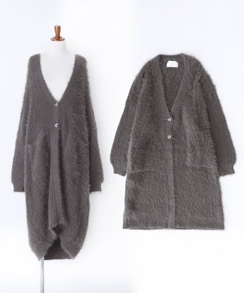 n'OrLABEL（ノアールレーベル）の「『シャギーニットロングカーディガン』（カーディガン/ボレロ・レディース・ベージュ/チャコール・FREE）」の21枚目の写真
