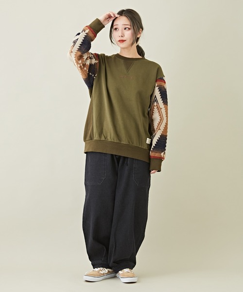 CUBE SUGAR（キューブシュガー）の「10オンスストレッチデニム裏起毛バルーンパンツ（デニムパンツ・レディース・マルチ/ブラック/インディゴブルー・M）」の8枚目の写真