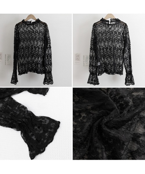 Miniministore(ミニミニストア)の「花柄刺しゅうレースブラウス長袖レディース(シャツ/ブラウス・レディース・ホワイト/ベージュ/ブラック・L/M)」の21枚目の写真
