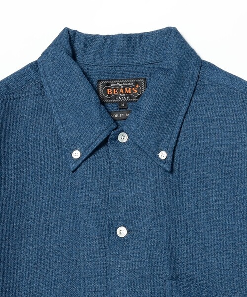 【セール】ダブルガーゼ インディゴ パナマ オープンカラー ボタンダウン シャツ（シャツ/ブラウス）｜BEAMS PLUS（ビームスプラス）