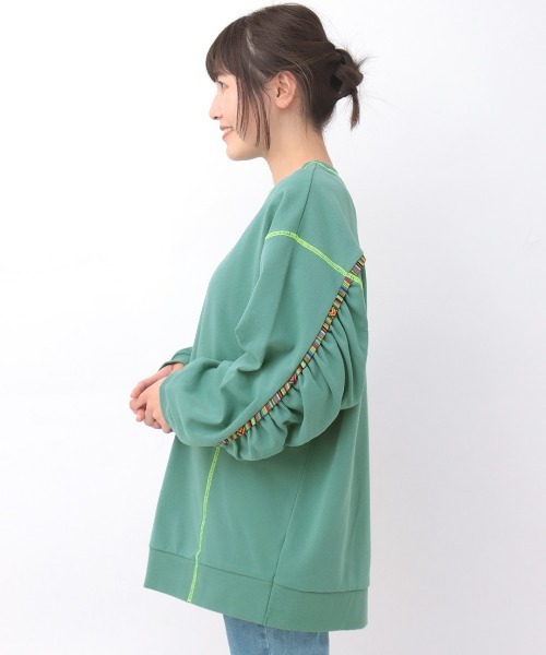 チチカカ（チチカカ）の「ギャザースリーブプルオーバー（スウェット・レディース・ライトベージュ/ブルー/ブラック・FREE）」の15枚目の写真