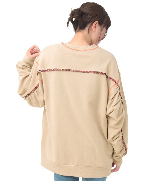 チチカカ（チチカカ）の「ギャザースリーブプルオーバー（スウェット・レディース・ライトベージュ/ブルー/ブラック・FREE）」の17枚目の写真