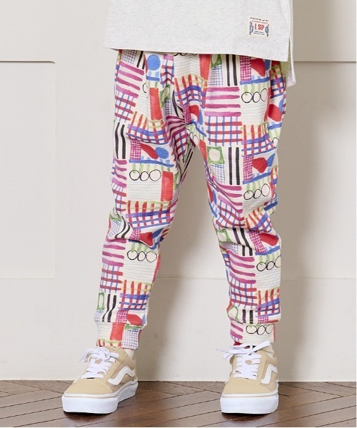 HOGAN RANCH WEAR(ホーガンランチウエア)の「ソウガラサルエルロングパンツ(80~130cm)(その他パンツ・キッズ・チェック/ラベンダー/ブルー/マルチ/オレンジ/グリーン/グレー/オフホワイト/ベージュ/ブラック・90/100/110/120/80/130/95)」の9枚目の写真