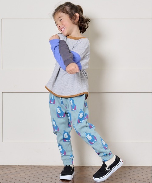 HOGAN RANCH WEAR(ホーガンランチウエア)の「ソウガラサルエルロングパンツ(80~130cm)(その他パンツ・キッズ・チェック/ラベンダー/ブルー/マルチ/オレンジ/グリーン/グレー/オフホワイト/ベージュ/ブラック・90/100/110/120/80/130/95)」の12枚目の写真