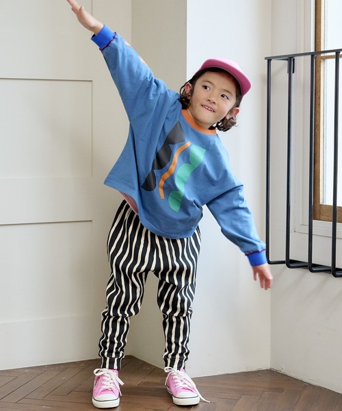 HOGAN RANCH WEAR(ホーガンランチウエア)の「ソウガラサルエルロングパンツ(80~130cm)(その他パンツ・キッズ・チェック/ラベンダー/ブルー/マルチ/オレンジ/グリーン/グレー/オフホワイト/ベージュ/ブラック・90/100/110/120/80/130/95)」の15枚目の写真