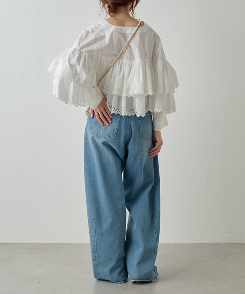 COLLAGE GALLARDAGALANTE（コラージュガリャルダガランテ）の「レース刺繍ボレロシャツ（シャツ/ブラウス・レディース・ミント/ホワイト・FREE）」の11枚目の写真