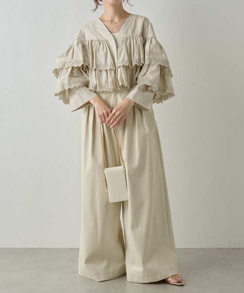 COLLAGE GALLARDAGALANTE（コラージュガリャルダガランテ）の「レース刺繍ボレロシャツ（シャツ/ブラウス・レディース・ミント/ホワイト・FREE）」の17枚目の写真