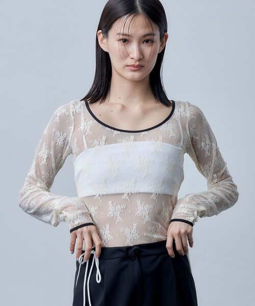 Firsthand（ファーストハンド）の「Firsthand/ファーストハンド オーガニックコットン天竺3WAYバンドゥブラ / バックチュールブラレット（インナーウェア/肌着・レディース・ホワイト/ブラック/サックスブルー・ﾌﾘ-）」の4枚目の写真