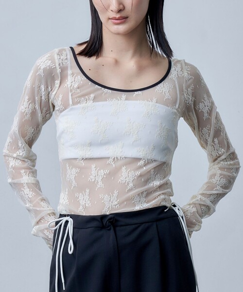 Firsthand（ファーストハンド）の「Firsthand/ファーストハンド オーガニックコットン天竺3WAYバンドゥブラ / バックチュールブラレット（インナーウェア/肌着・レディース・ホワイト/ブラック/サックスブルー・ﾌﾘ-）」の5枚目の写真