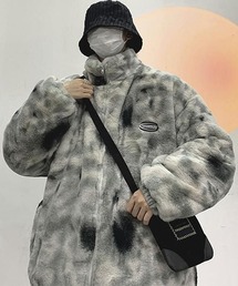 【Bz】【WARAIJOGO(ワライジョーゴ)】タイダイフェイクファーオーバーサイズブルゾン