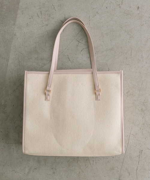 OLIVE des OLIVE（オリーブデオリーブ）の「【WEB限定】エンブレム付きトリミングトートバッグ　1041120050（トートバッグ・レディース・ブラック/ライトグレー/ピンク・FREE）」の14枚目の写真