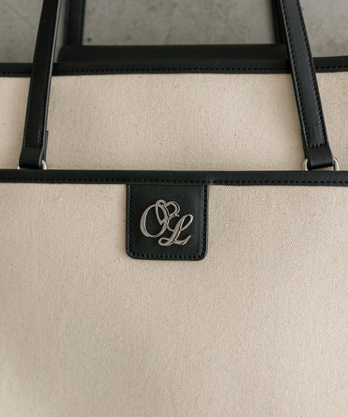 OLIVE des OLIVE（オリーブデオリーブ）の「【WEB限定】エンブレム付きトリミングトートバッグ　1041120050（トートバッグ・レディース・ブラック/ライトグレー/ピンク・FREE）」の18枚目の写真